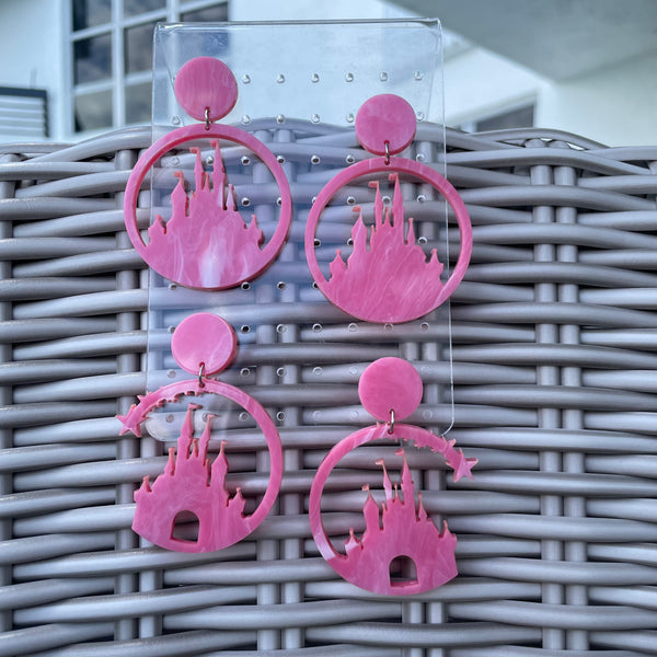 Pink Cloud Castle Earrings