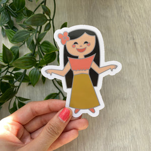 Small World Hula Girl Sticker
