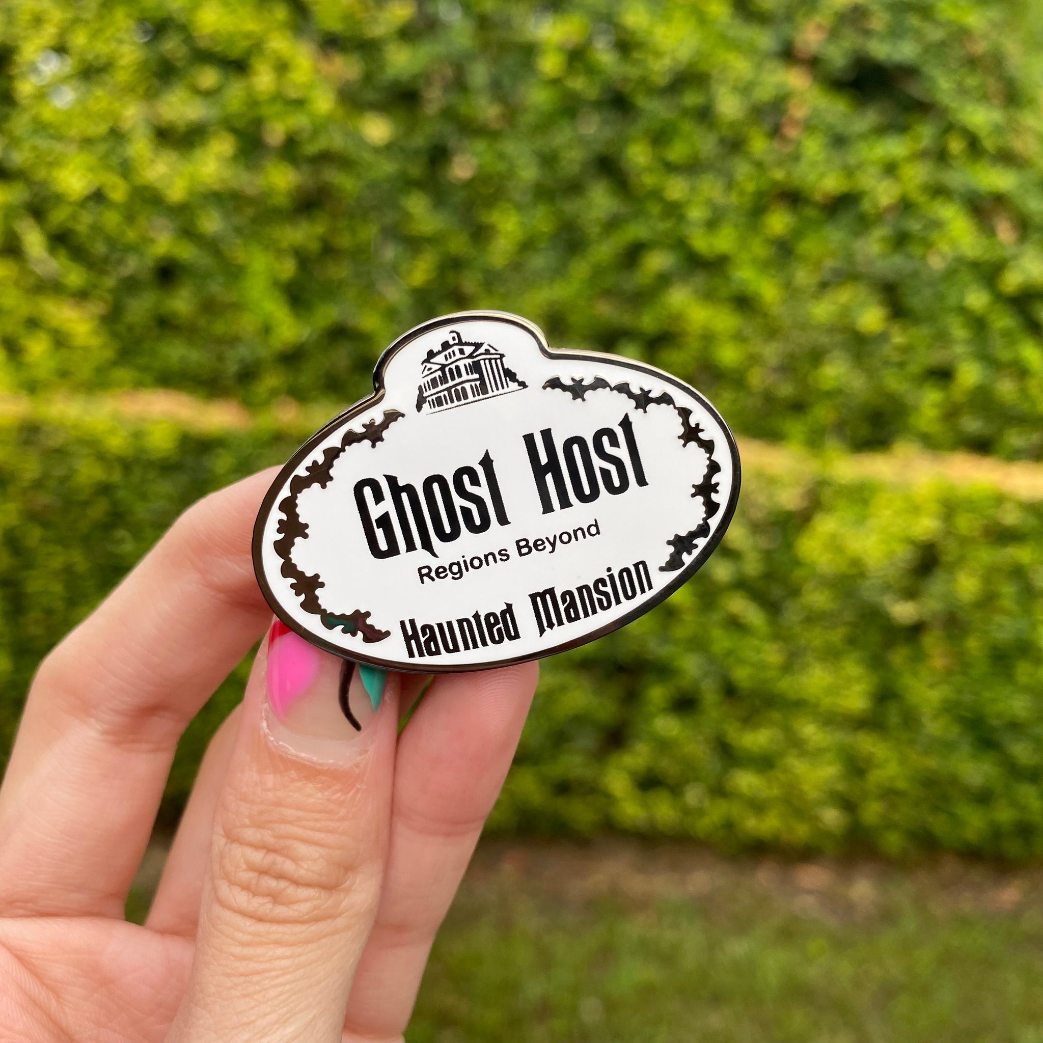 Ghost Host || Haunted Mansion Name Tag Pin