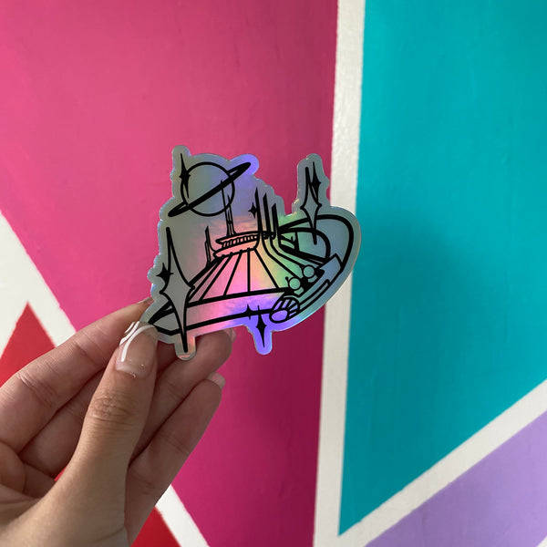 Holographic Space Mountain Sticker