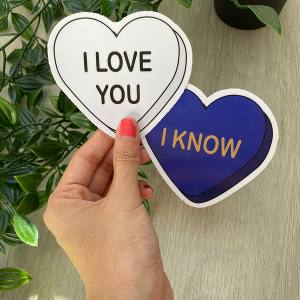 I Love You I Know Conversation Heart Sticker