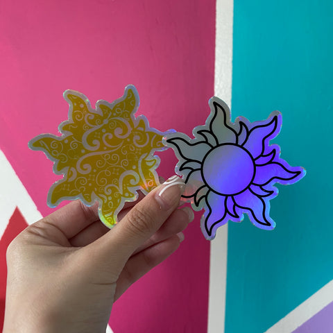 Tangled Rapunzel Mandala Sun Holographic Sticker