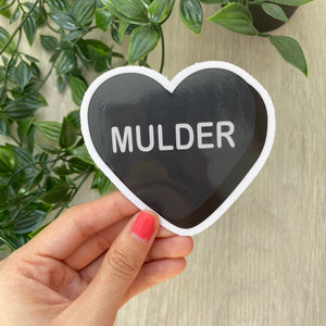 Scully and Mulder X Files Conversation Heart Sticker